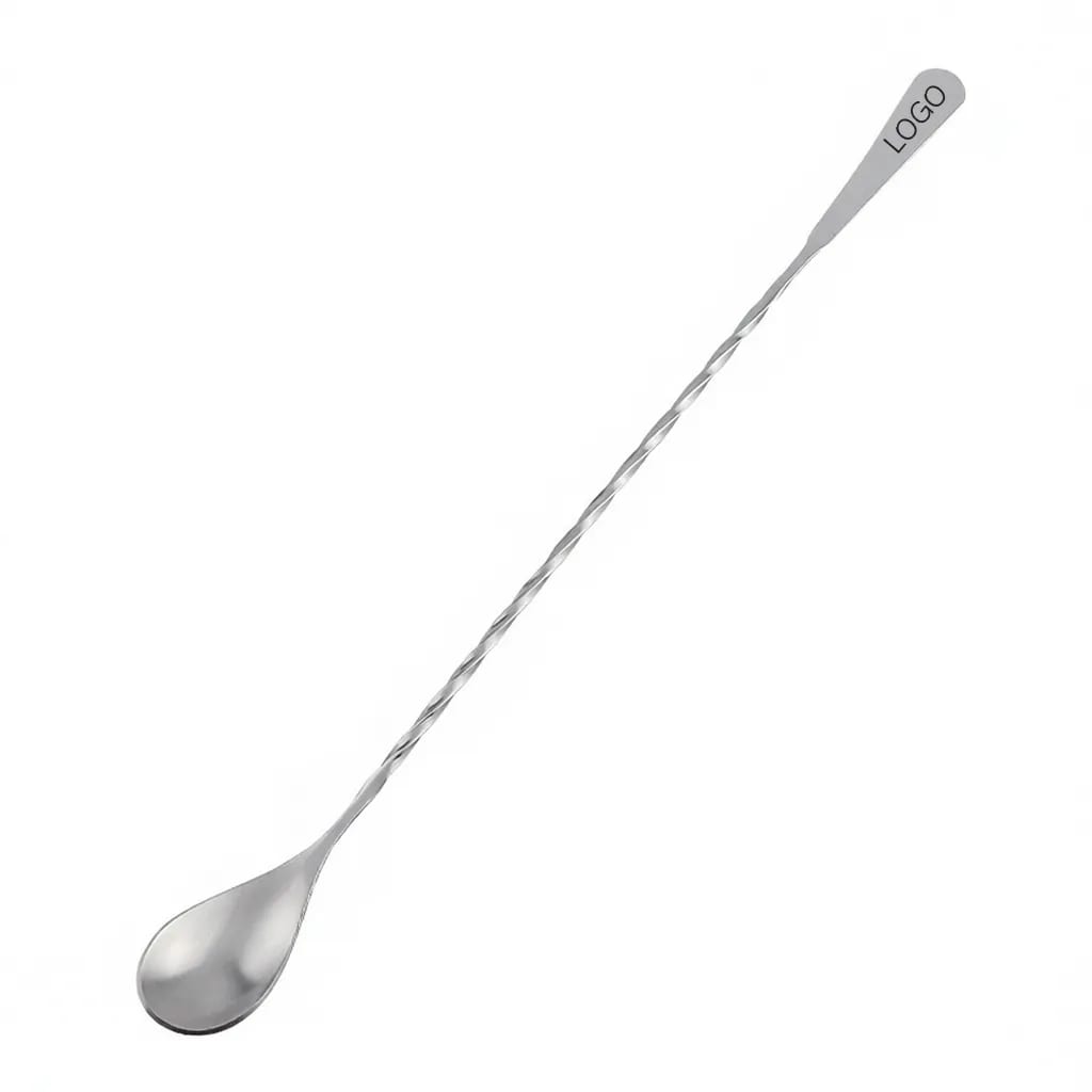 12" Spiral Handle Stainless Steel Cocktail Mixing Bar Spoon — image 1 of 4