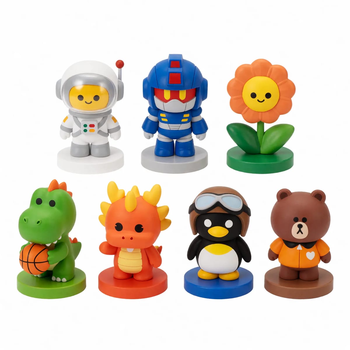 3D Cartoon Animal Soft PVC Figurine Desktop Toy Doll Mascot
