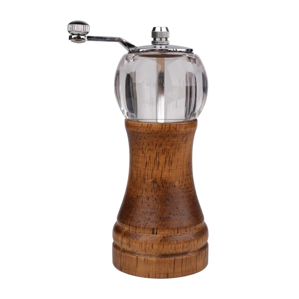 5.2 Inch Hand Crank Wood Acrylic Salt Pepper Grinder Mill — image 1 of 5