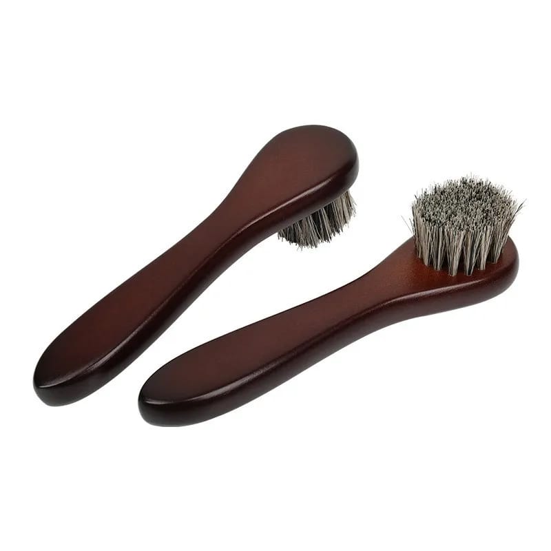 6 Inch Solid Wood Horsehair Shoe Polish Applicator Dauber
