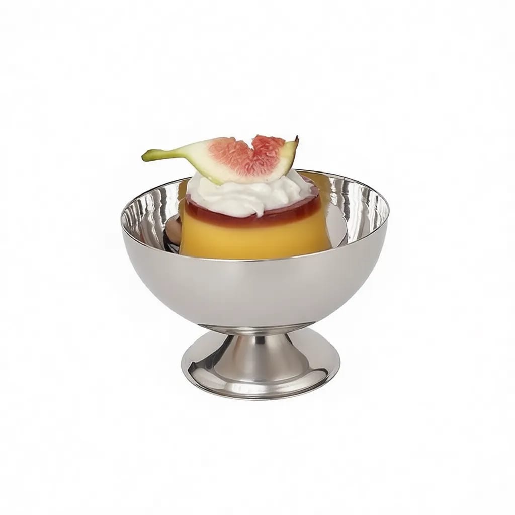 9oz Stainless Steel Pedestal Ice Cream Sundae Dessert Bowl — image 1 of 1