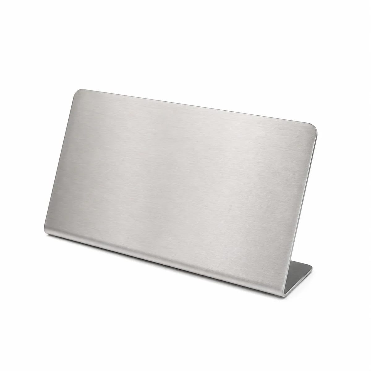 Brushed Stainless Steel Tabletop Sign Holder 150mm Desk