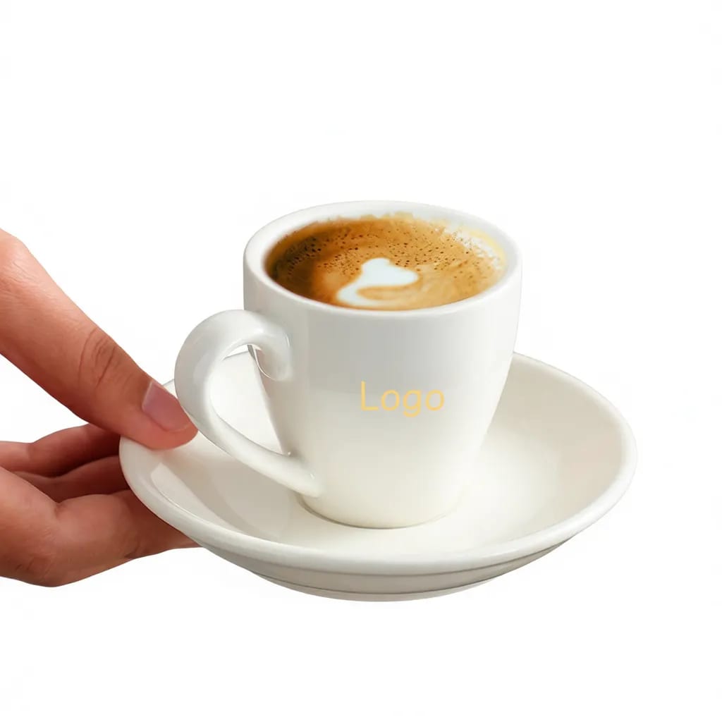 Classic European Porcelain 2.7 oz Espresso Cup and Saucer