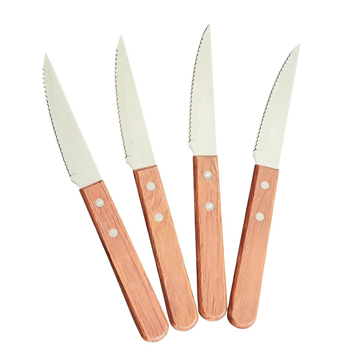 Classic Wood Handle Serrated Blade Steak Knife for Dining