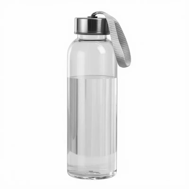 Clear Plastic Water Bottle 20oz Sports Drink Cylinder Flask — image 1 of 1