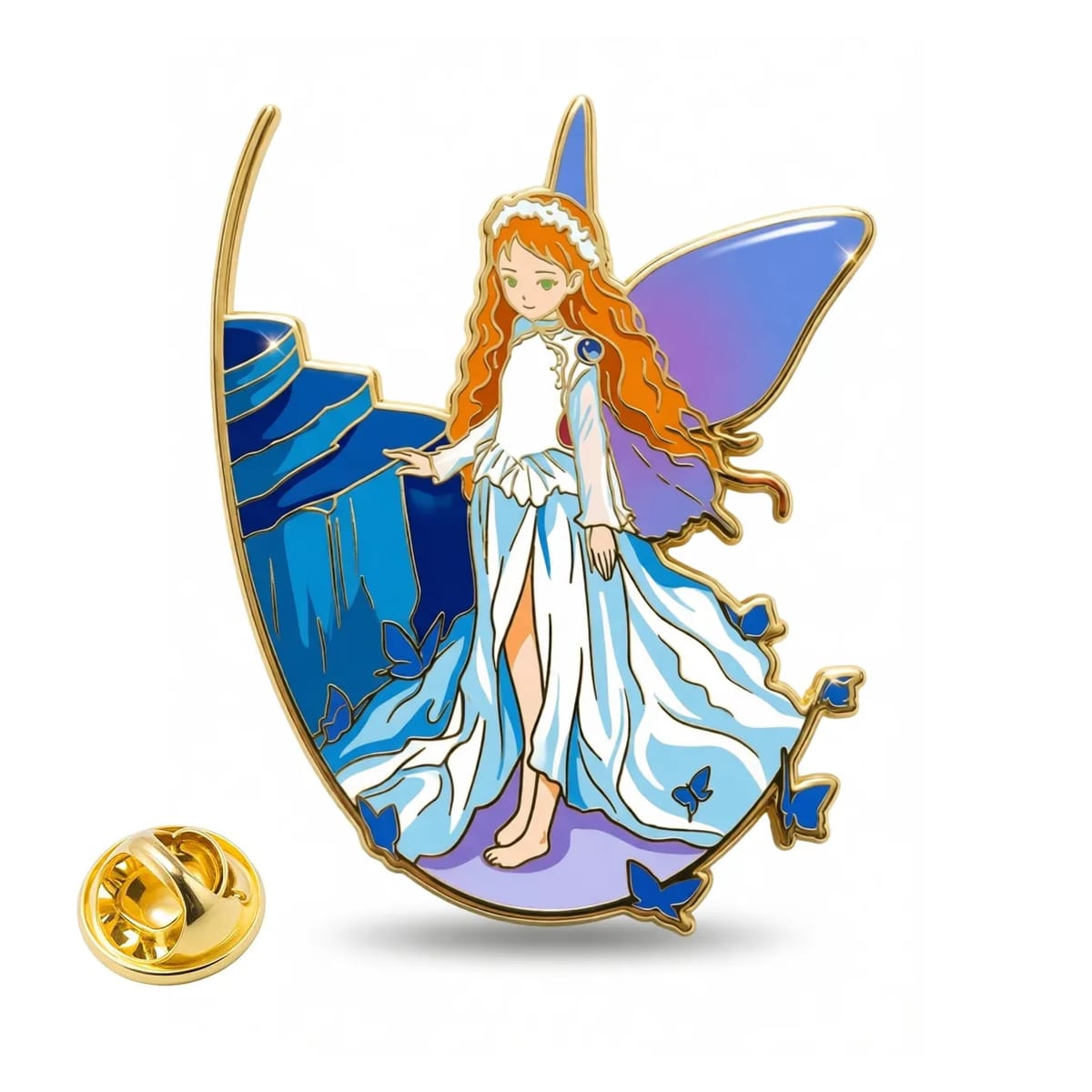 Die Struck Metal Enamel Lapel Pin Unique Silhouette Badge