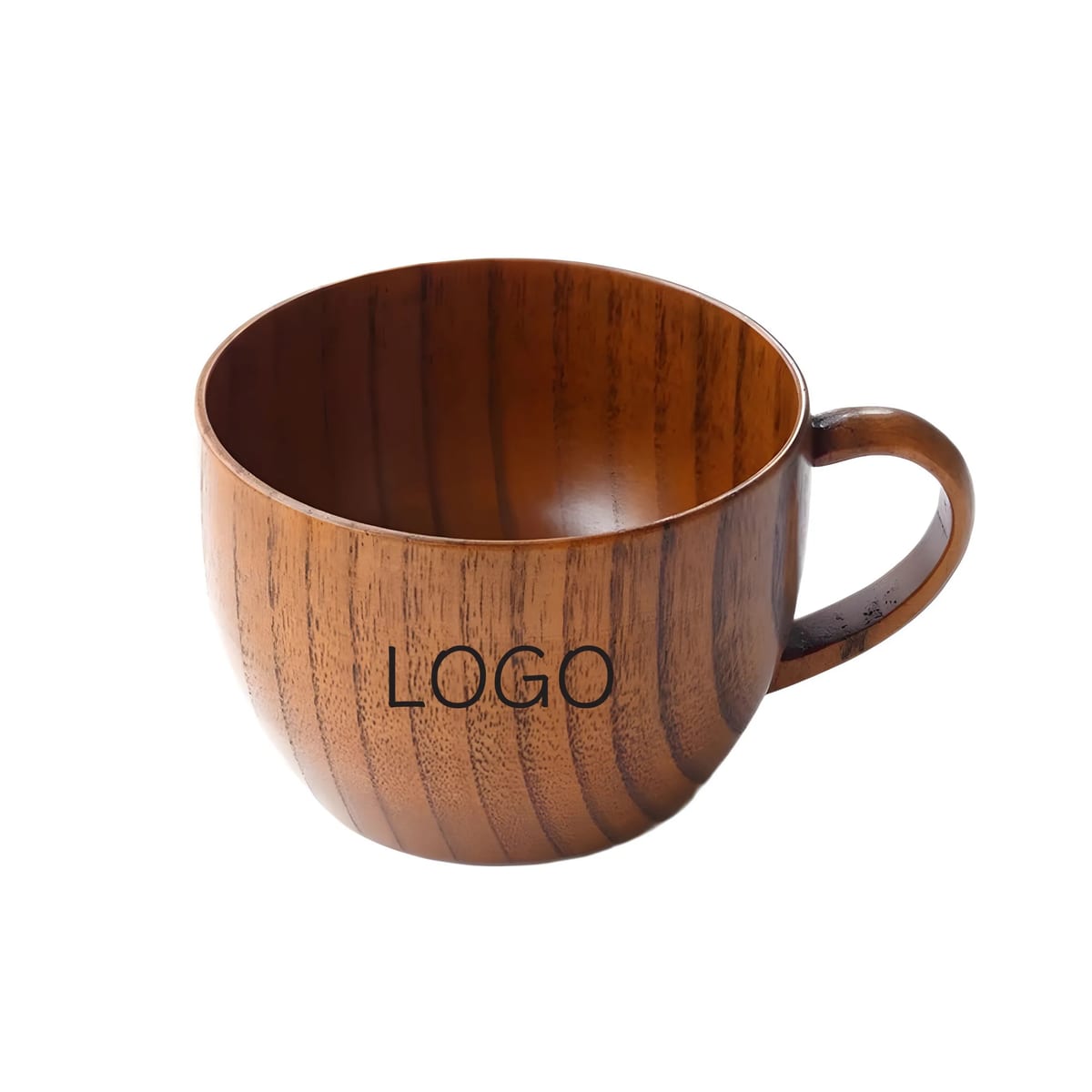 Handcrafted Jujube Wood Wide Body Handled Beverage Mug — image 1 of 6