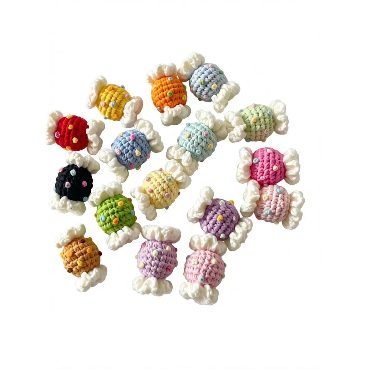 Handcrafted Miniature Crocheted Plush Yarn Candy Ornaments