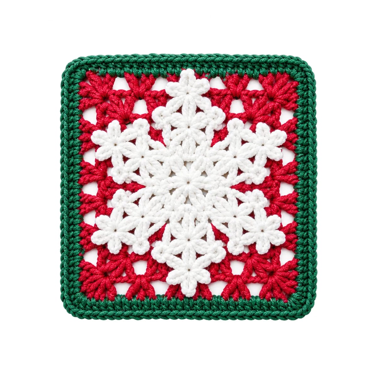 Handmade Crochet Christmas Snowflake Coaster Drink Mug Mat