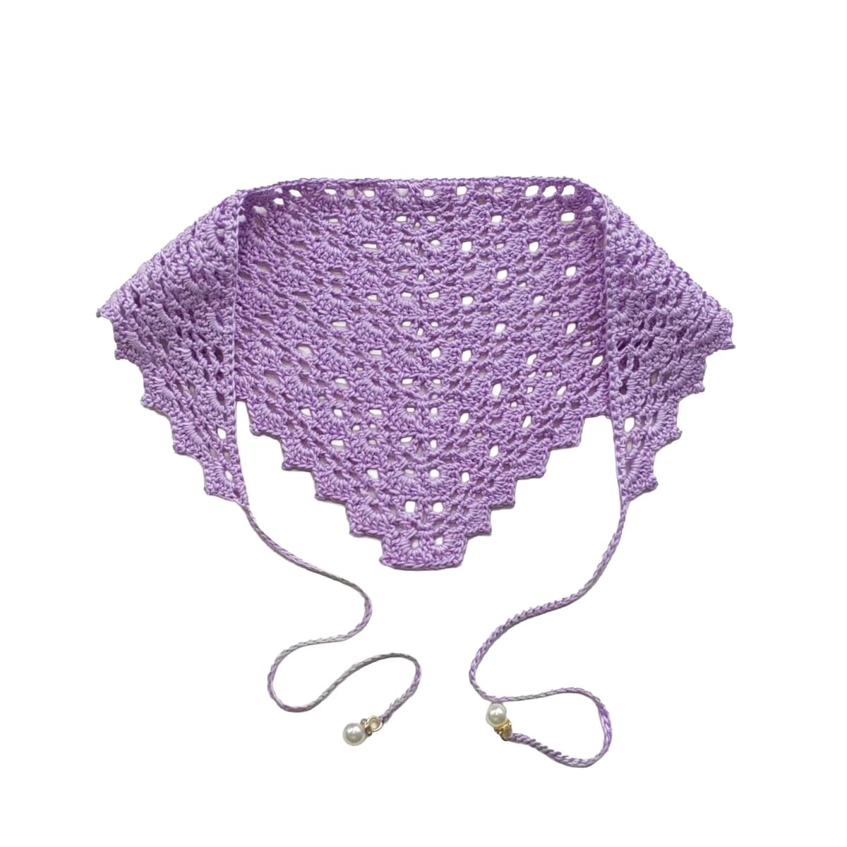 Handmade Crochet Triangle Hair Kerchief Bandana Head Scarf