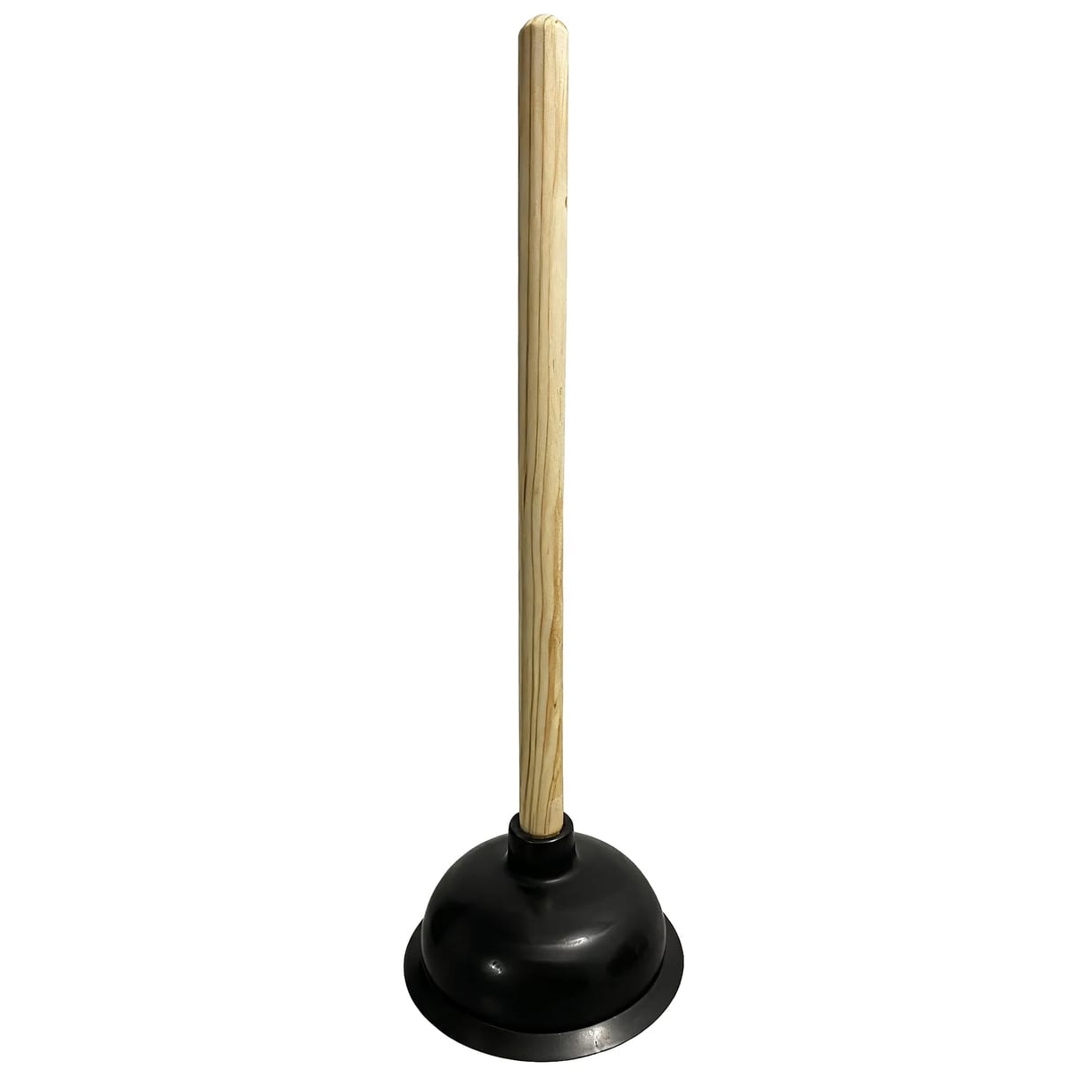 Heavy-Duty Rubber Drain Plunger with Natural Wood Handle — image 1 of 1