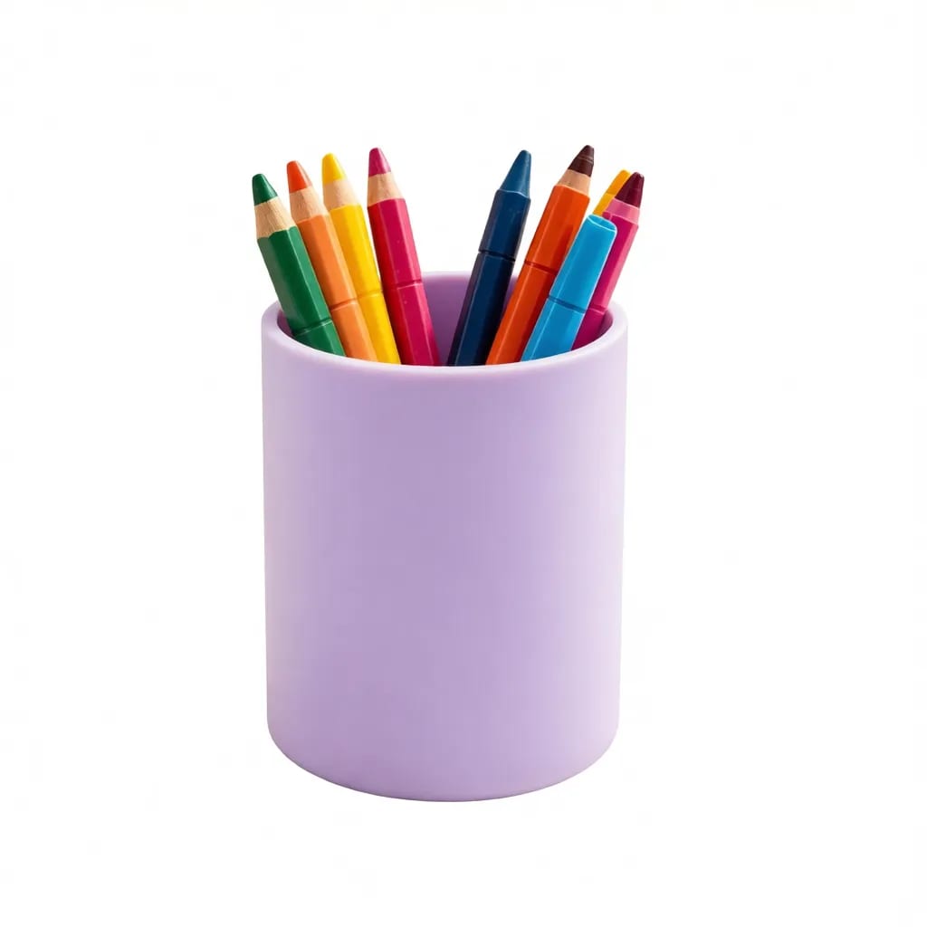Minimalist Silicone Desktop Pen Cup Makeup Brush Organizer