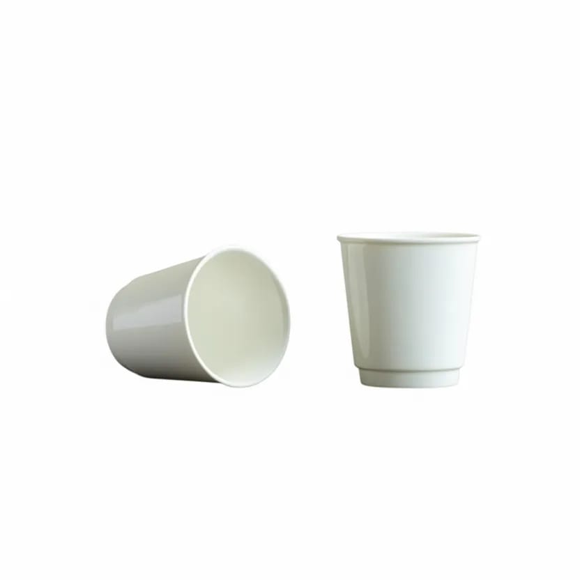 Minimalist White Ceramic Faux Paper Style Coffee Cup 11oz — image 1 of 7
