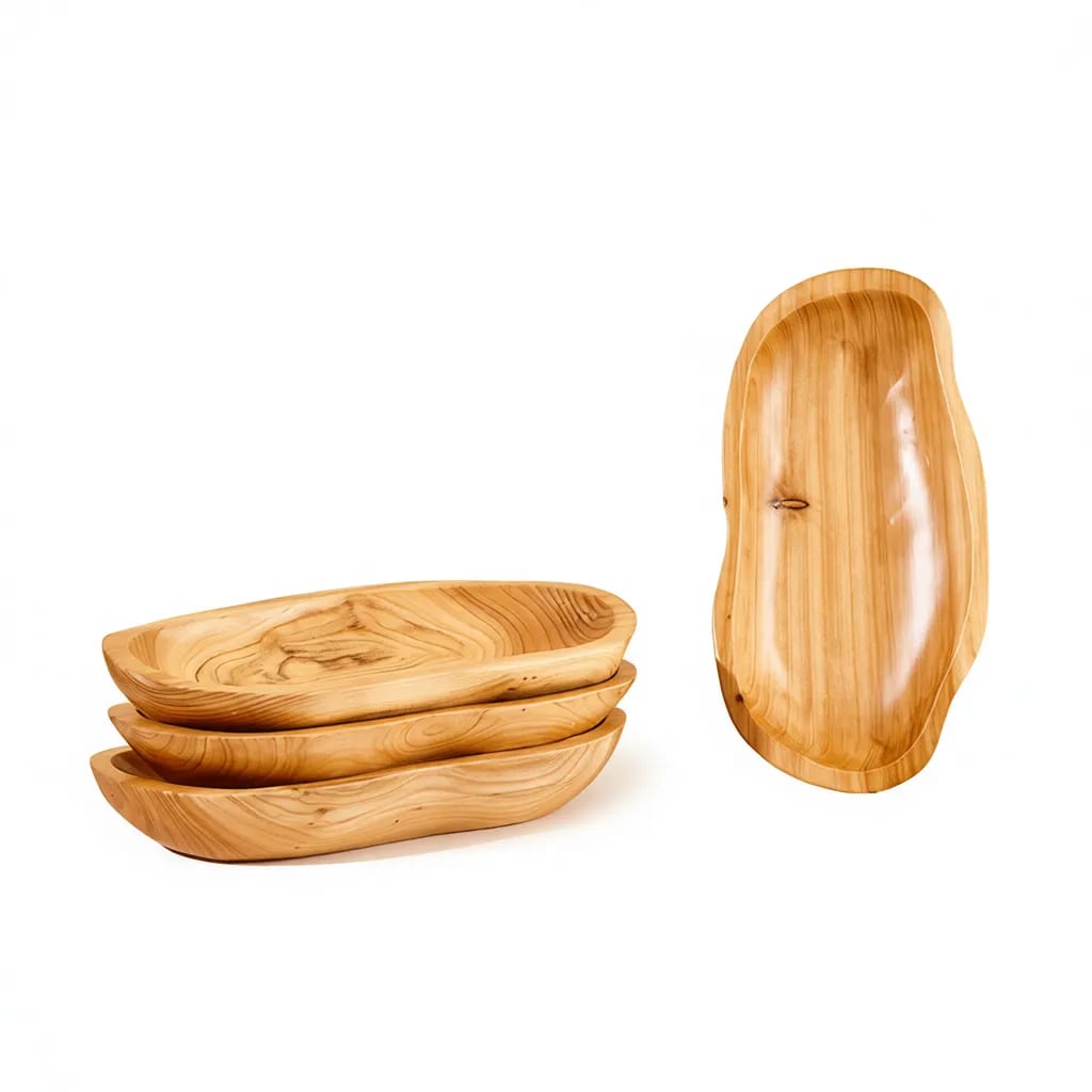 Peanut Shaped Wood Serving Bowl Snack Tray Nut Dish 14 Inch — image 1 of 5
