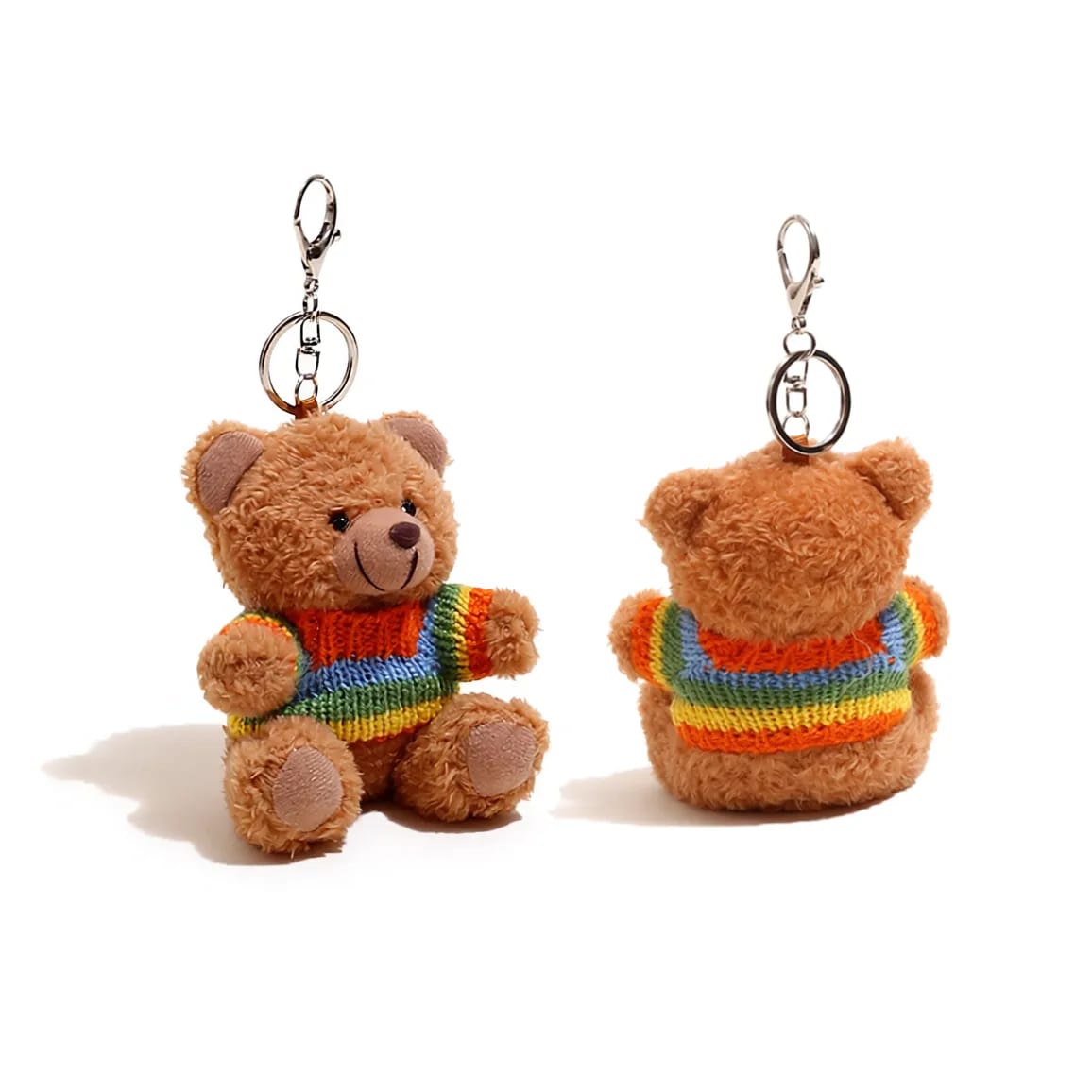 Plush Teddy Bear in Knitted Sweater Keychain Bag Charm