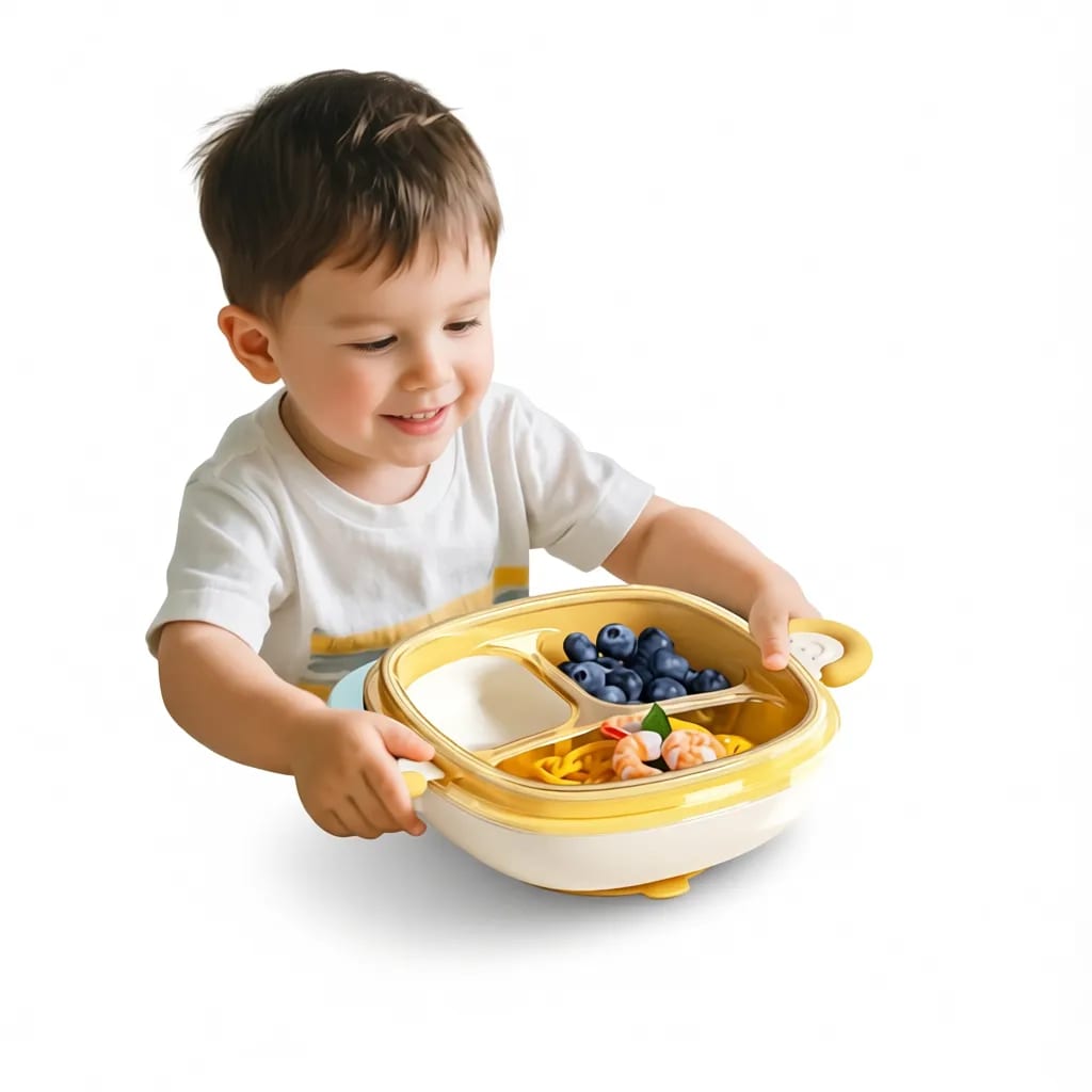 PPSU Toddler Divided Suction Plate Thermal Warming Bowl