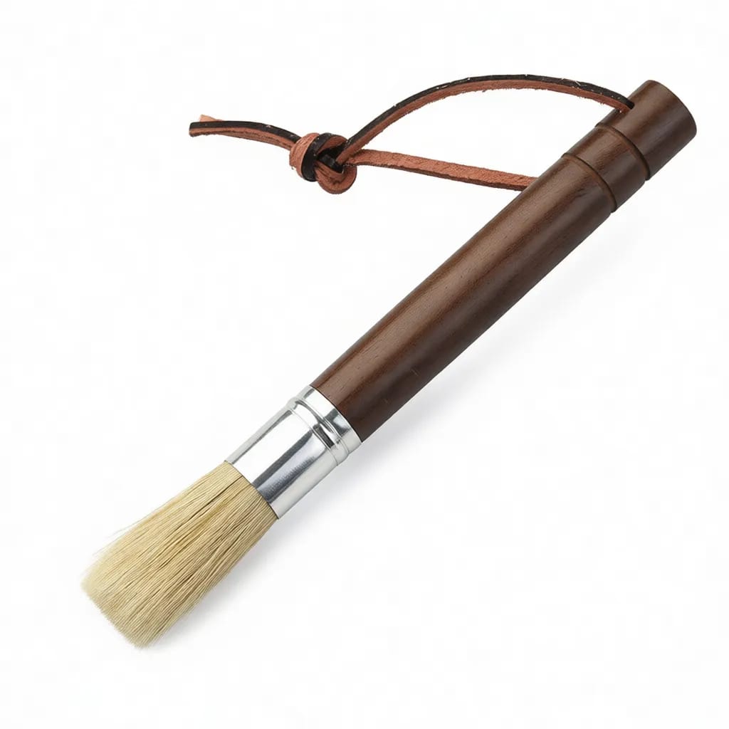 Premium Walnut Wood Handle Coffee Grinder Cleaning Brush — image 1 of 2