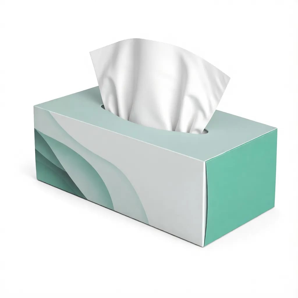 Rectangular 3Ply 80Count Paper Tissue Box Full Color Print