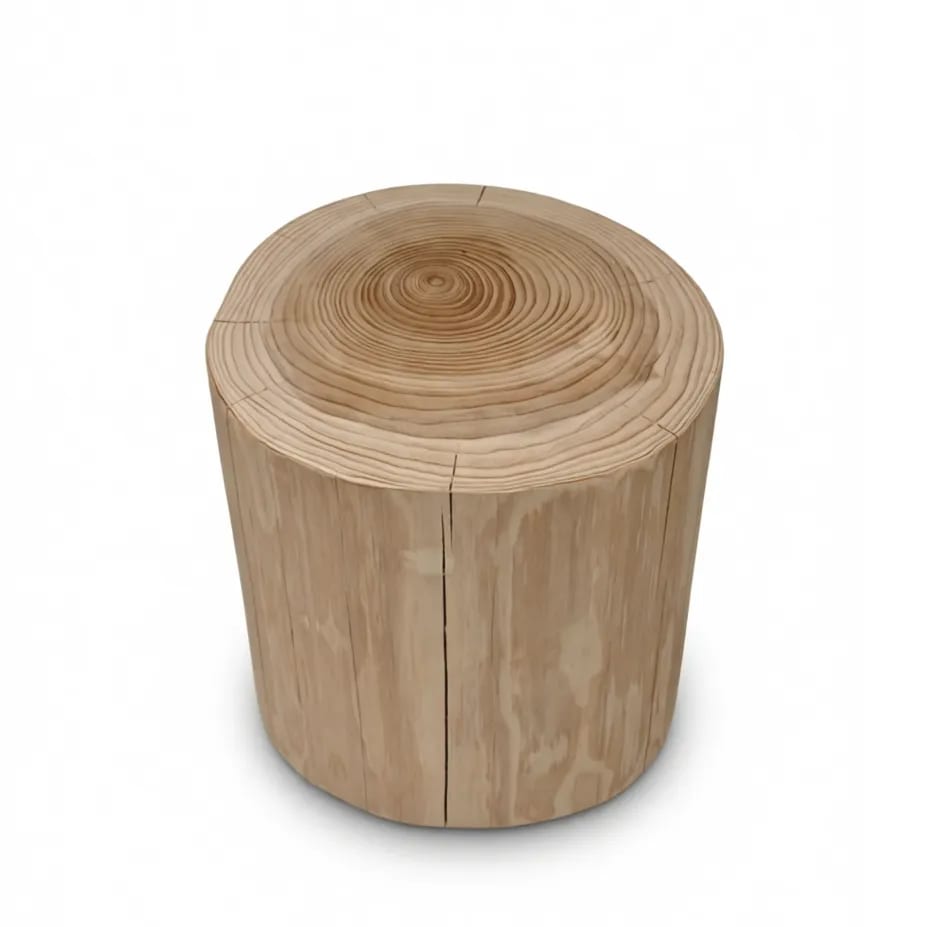 Solid Cedar Tree Stump Stool Minimalist Wood Display Stand
