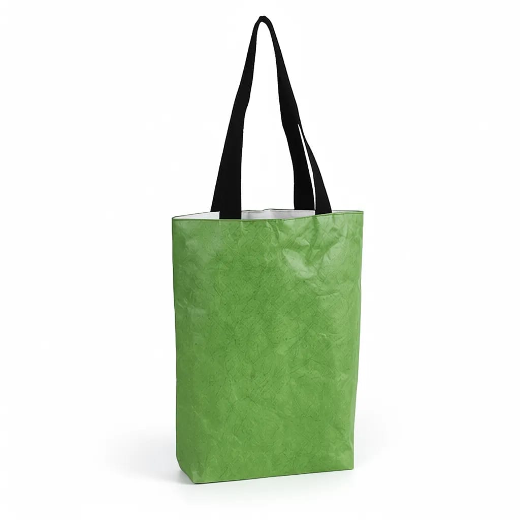 Vertical Washable Kraft Paper Canvas Lined Shoulder Tote