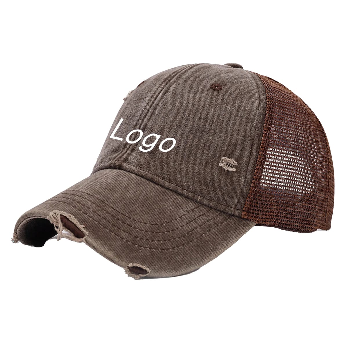 Vintage Washed Distressed Cotton Mesh Back Trucker Hat