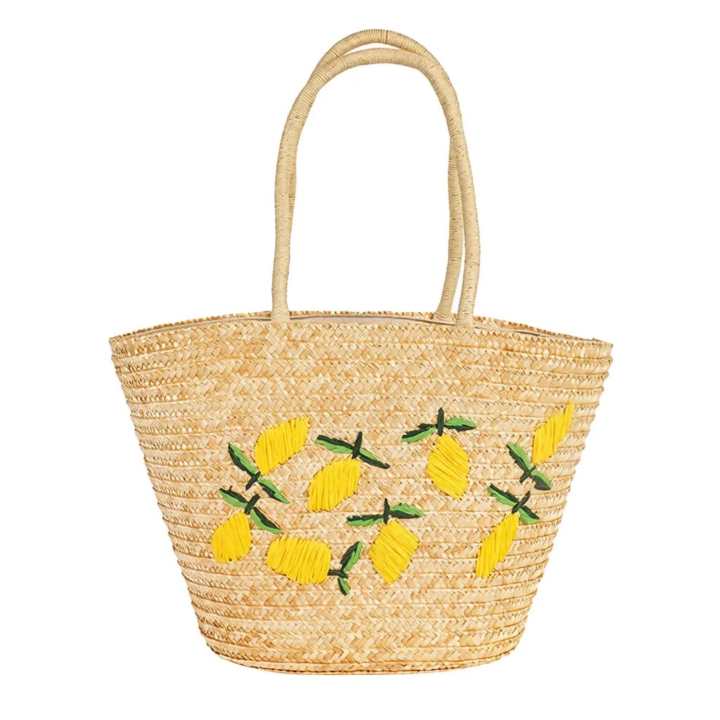 Woven Straw Shoulder Tote Bag Your Embroidered Design